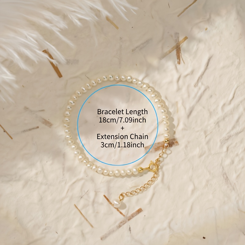 Bridal Freshwater Pearls Bracelet 3 4mm with Chain Extender